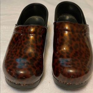 Danskos cheetah print tortoise shell
